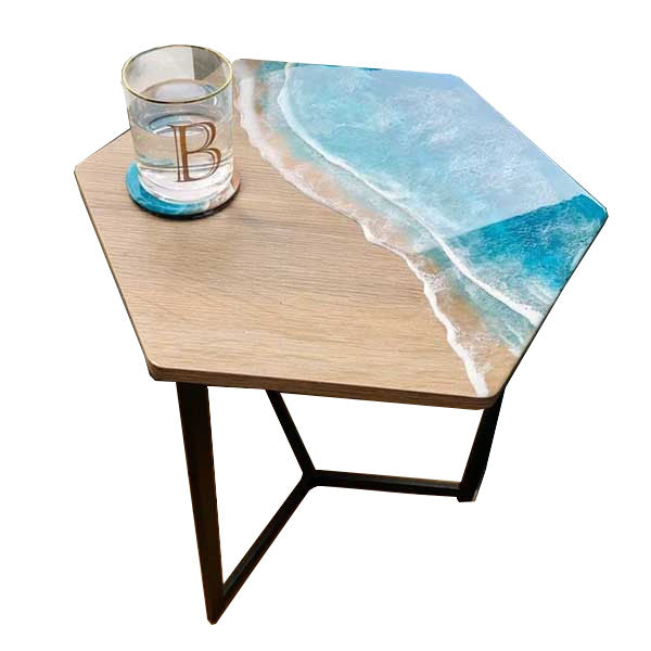 Epoxy Resin Furniture - Wood Table - Hexagonal
