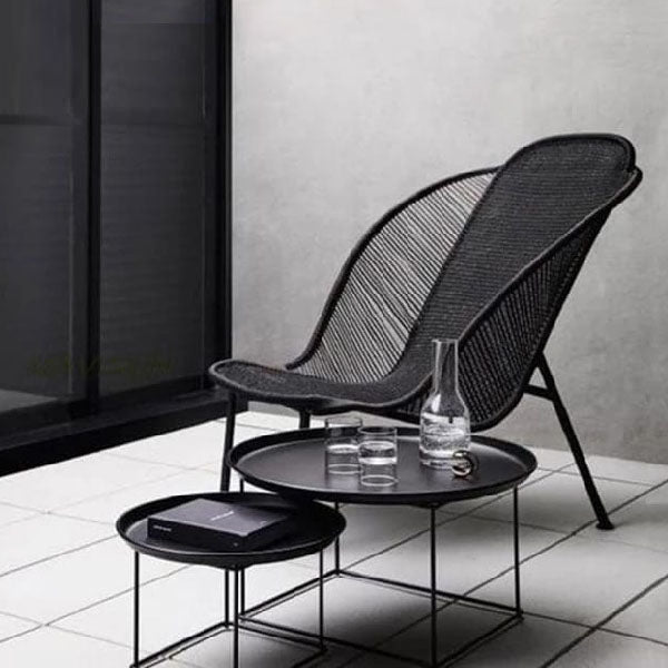 Outdoor Braid and Rope Heigh Back Chair,Lazy Chair, Rest Chair, Easy Chair, Occasional chair - Paxton