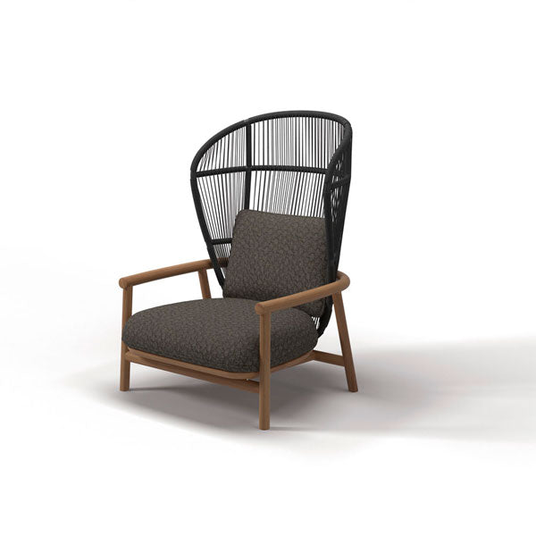 Outdoor Patio Braid and Rope Heigh Backocassional chair - Basil