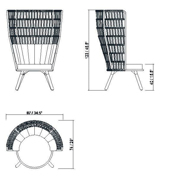 Outdoor Braid and Rope Heigh Back Chair,Lazy Chair, Rest Chair, Easy Chair, Ocassional chair - Noble