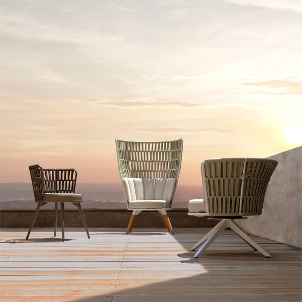 Outdoor Braid and Rope Heigh Back Chair,Lazy Chair, Rest Chair, Easy Chair, Ocassional chair - Noble