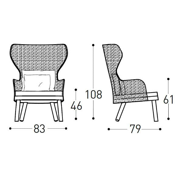 Outdoor Braid and Rope Heigh Back Chair,Lazy Chair, Rest Chair, Easy Chair, Ocassional chair - Parallel-North