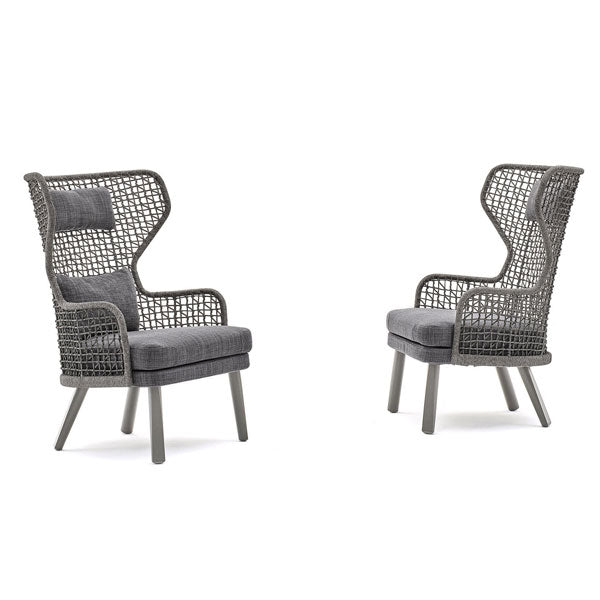Outdoor Braid and Rope Heigh Back Chair,Lazy Chair, Rest Chair, Easy Chair, Ocassional chair - Parallel-North