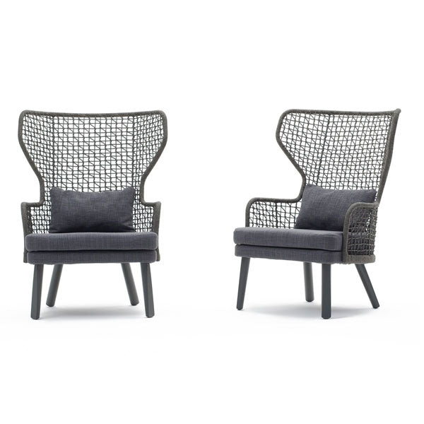 Outdoor Braid and Rope Heigh Back Chair,Lazy Chair, Rest Chair, Easy Chair, Ocassional chair - Parallel-North