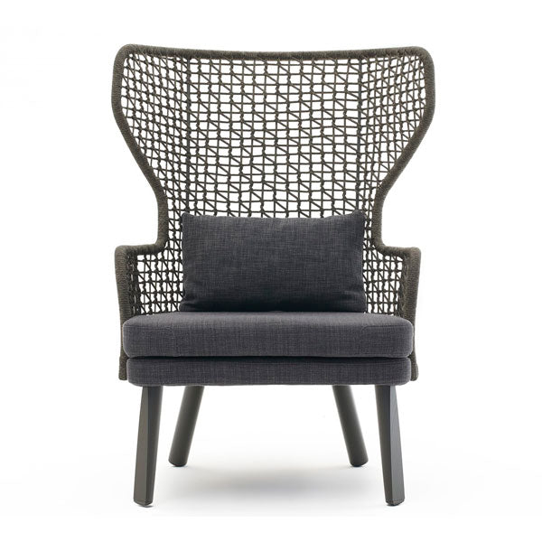 Outdoor Braid and Rope Heigh Back Chair,Lazy Chair, Rest Chair, Easy Chair, Ocassional chair - Parallel-North