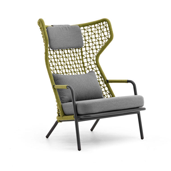 Outdoor Braid and Rope Heigh Back Chair,Lazy Chair, Rest Chair, Easy Chair, ocassional chair - Square Heaven
