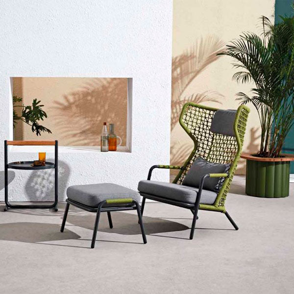 Outdoor Braid and Rope Heigh Back Chair,Lazy Chair, Rest Chair, Easy Chair, ocassional chair - Square Heaven