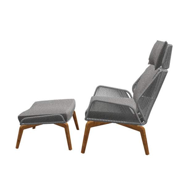 Outdoor Braid and Rope Heigh Back Chair,Lazy Chair, Rest Chair, Easy Chair, ocassional chair - Clove -Prime