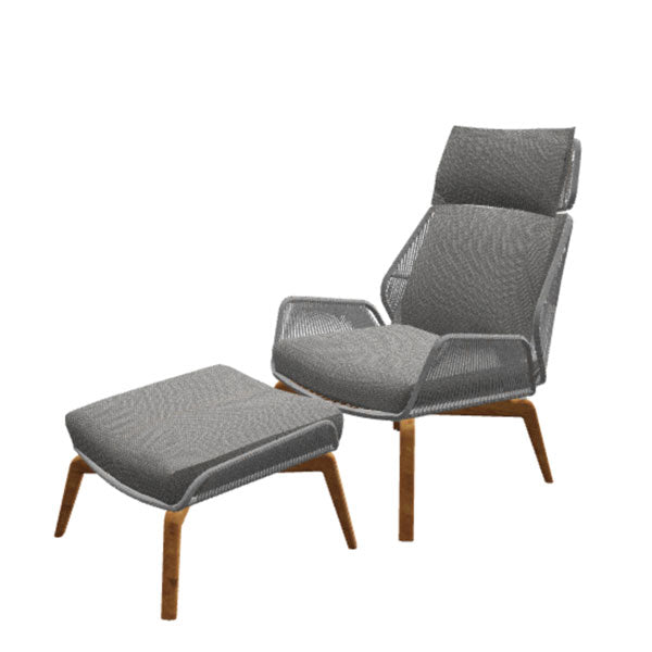 Outdoor Braid and Rope Heigh Back Chair,Lazy Chair, Rest Chair, Easy Chair, ocassional chair - Clove -Prime