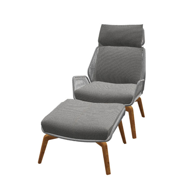 Outdoor Braid and Rope Heigh Back Chair,Lazy Chair, Rest Chair, Easy Chair, ocassional chair - Clove -Prime