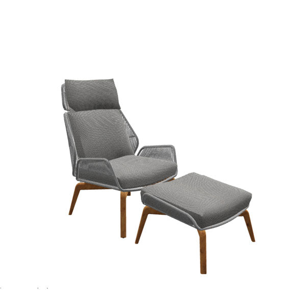 Outdoor Braid and Rope Heigh Back Chair,Lazy Chair, Rest Chair, Easy Chair, ocassional chair - Clove -Prime