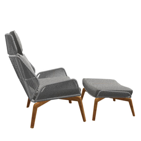 Outdoor Braid and Rope Heigh Back Chair,Lazy Chair, Rest Chair, Easy Chair, ocassional chair - Clove -Prime