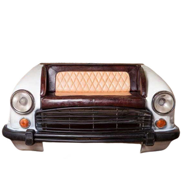 Antique Rustic Automobile Sofa Furniture - Ambassador Car Sofa - White