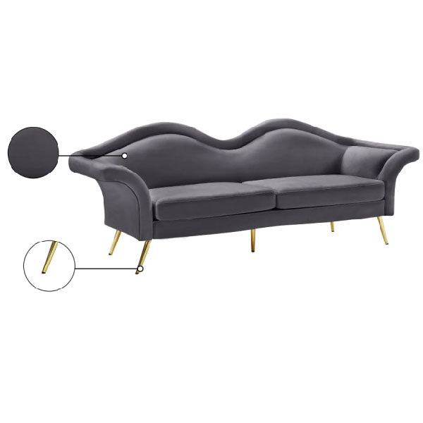 Fully Upholstered Indoor Furniture - Sofa Set - Lips Grey