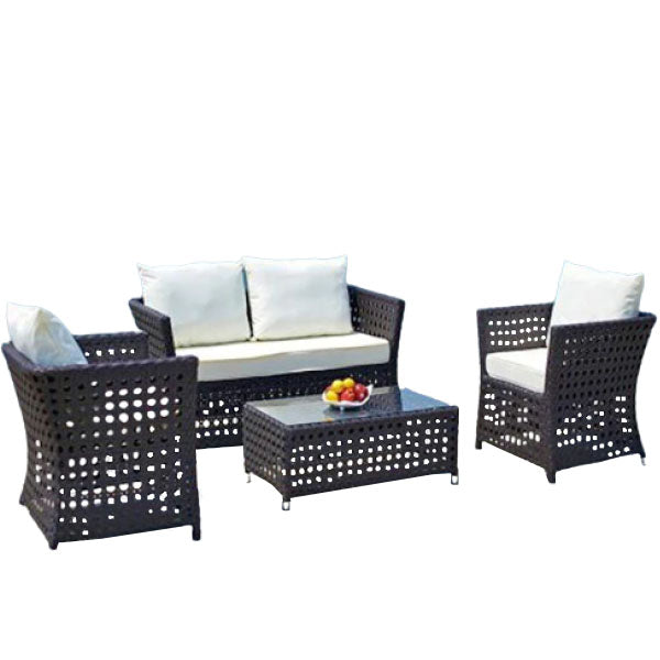 Outdoor Furniture - Wicker Sofa Set - Pebble