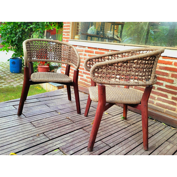 Outdoor Furniture Braided & Rope Coffee Set - Moonlight-Next - Ready Stock Sale