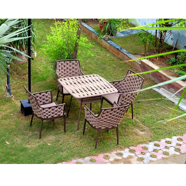 Outdoor Furniture Braided & Rope Coffee Set - Nature-Next - Ready Stock Sale