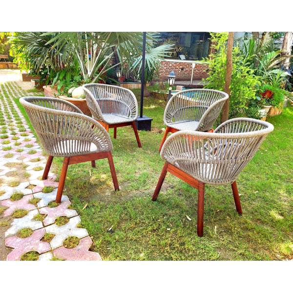 Outdoor Furniture Braided & Rope Coffee Set - Vapore-Mini - Ready Stock Sale