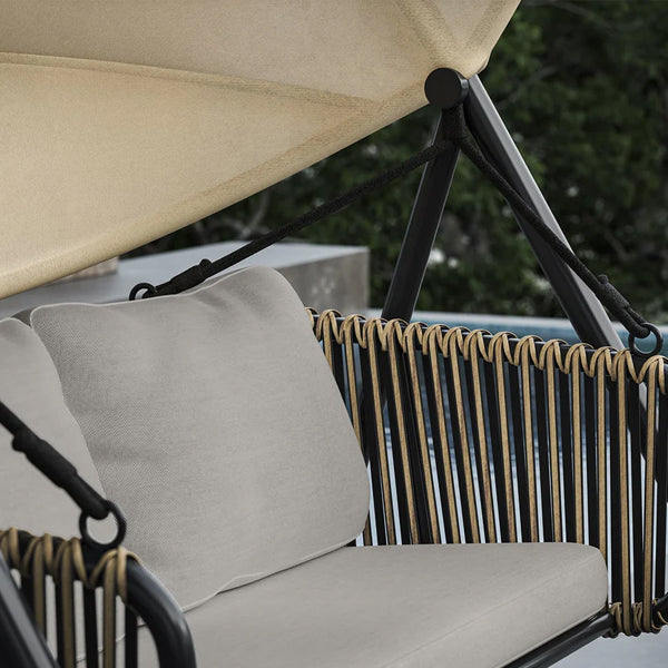 Outdoor Furniture Wicker Two Seater Swing - Lecter