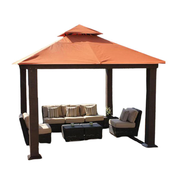 Outdoor Wicker Cabana & Gazebo - Maple