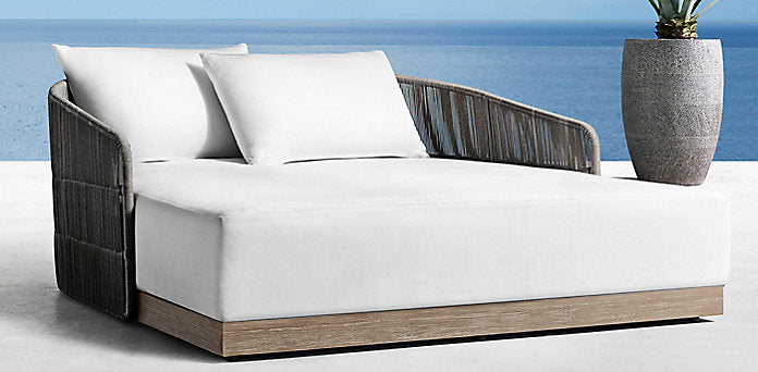 Outdoor Wood Braided & Rope Daybed - Camilla