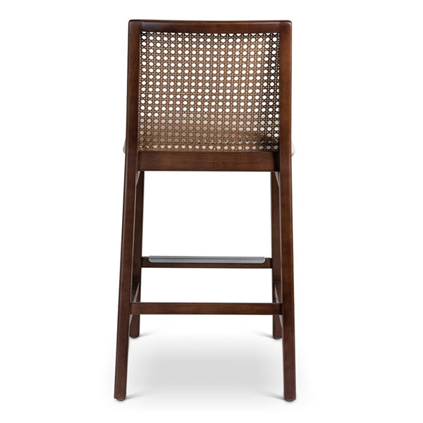 Wooden Cane & Rattan Bar Chair - The Liquid Lounge