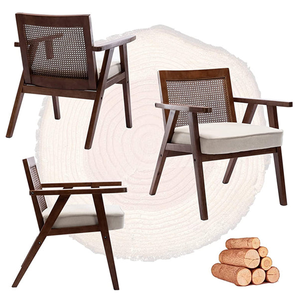 Wooden Cane & Rattan Lounge Chair - Lavish Seat