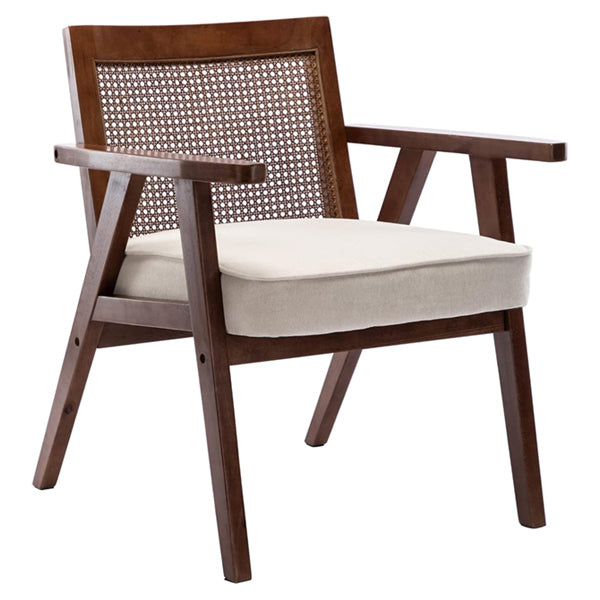  Wooden Cane & Rattan Lounge Chair - Lavish Seat