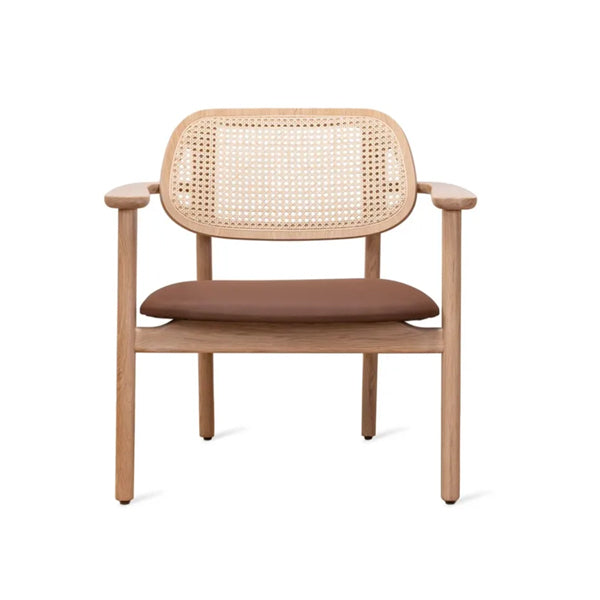 Wooden Cane & Rattan Lounge Chair - Moose