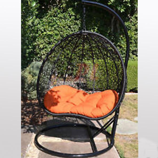 Outdoor Wicker - Swing With Stand - Pomegranate
