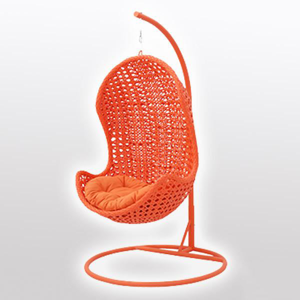 Outdoor Wicker - Swing With Stand - Citrus