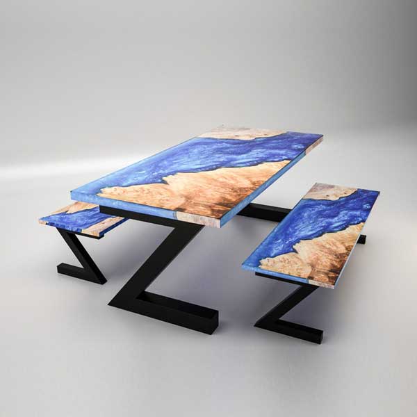 Epoxy Resin Furniture - Bench and Table - Scotian 