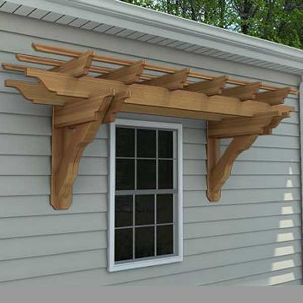 Eyebrow Pergola with Thermo Pine Wooden Furniture