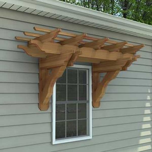 Eyebrow Pergola with Thermo Pine Wooden Furniture