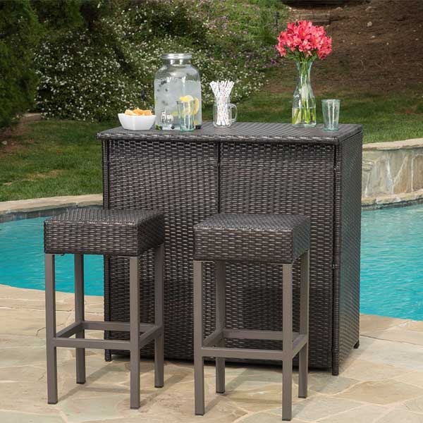 OUTDOOR-WICKER-GARDEN-PATIO-ALLWEATHER-BAR-CHAIR-STOOL-SET-LUXOX-L-OWP-BTS-028_ Outdoor Wicker Bar Set - Island