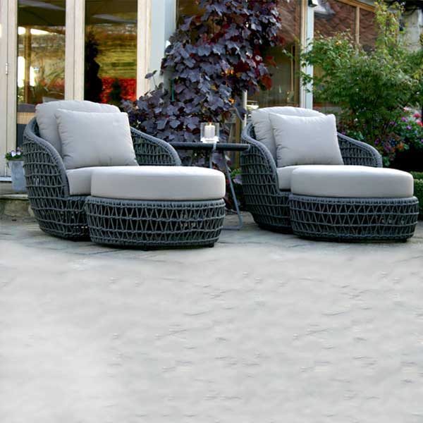 Outdoor Braid and Rope Heigh Back Chair,Lazy Chair, Rest Chair, Easy Chair, Ocassional Chair - Bau  