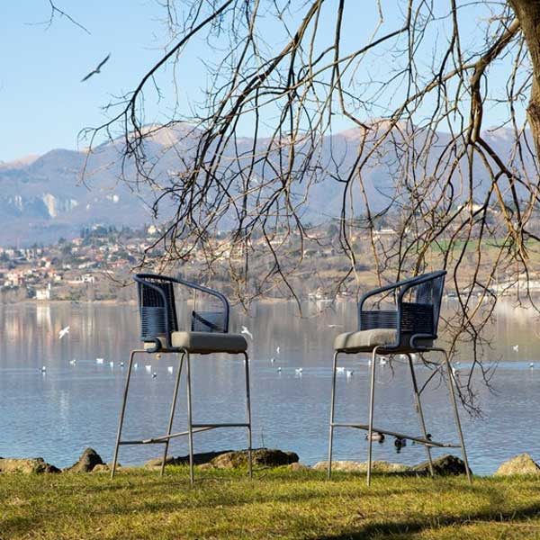 Outdoor Braided, Rope & Cord Bar Chair- Marco