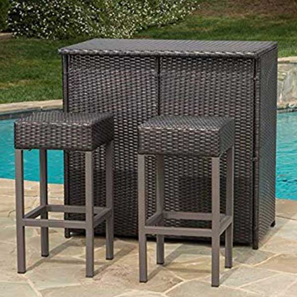 OUTDOOR-WICKER-GARDEN-PATIO-ALLWEATHER-BAR-CHAIR-STOOL-SET-LUXOX-L-OWP-BTS-028_ Outdoor Wicker Bar Set - Island