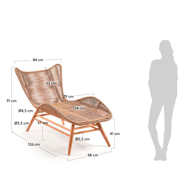 Outdoor Braided & Rope Sunlounger - Florence