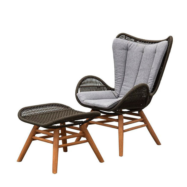 Outdoor Braid and Rope Heigh Back Chair,Lazy Chair, Rest Chair, Easy Chair, Ocassional chair - Florence