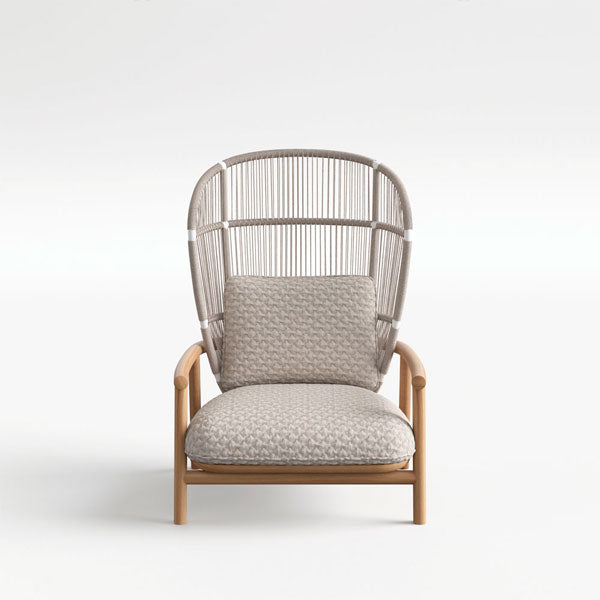 Outdoor Patio Braid and Rope Heigh Backocassional chair - Basil