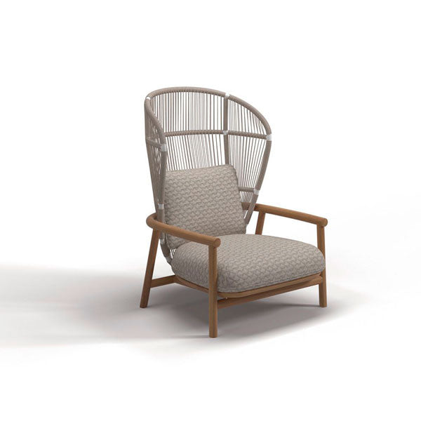 Outdoor Patio Braid and Rope Heigh Backocassional chair - Basil