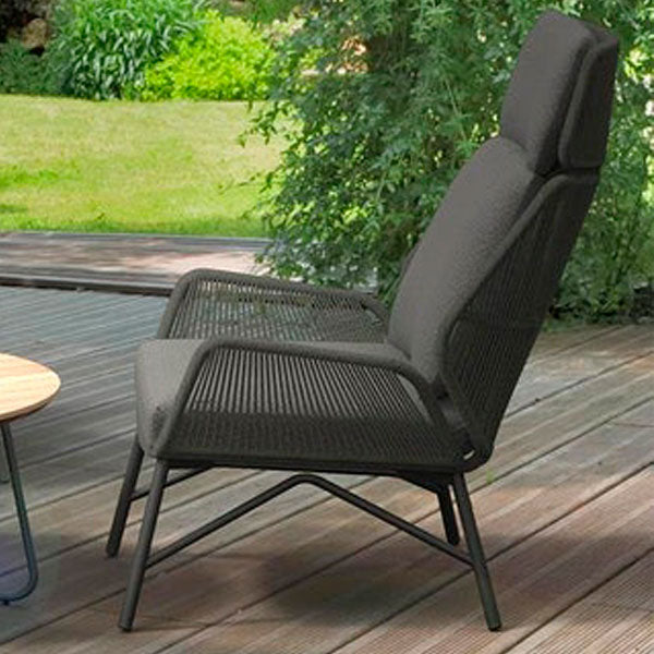 Outdoor Furniture Braid and Rope Heigh Back Chair,Lazy Chair, Rest Chair, Easy Chair, ocassional chair - Clove