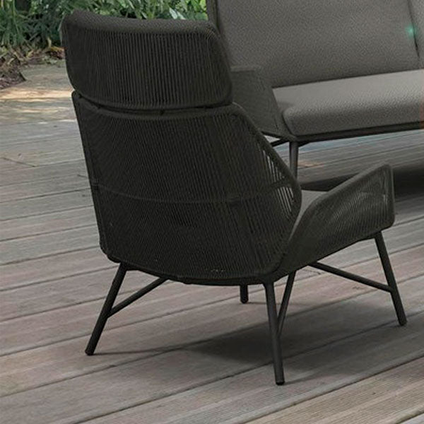 Outdoor Furniture Braid and Rope Heigh Back Chair,Lazy Chair, Rest Chair, Easy Chair, ocassional chair - Clove