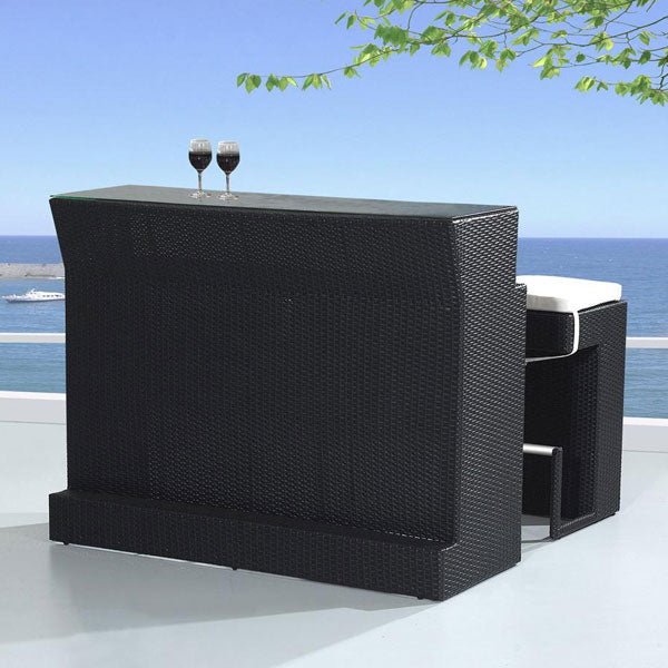 Outdoor Furniture - Wicker Bar Set - Ebony