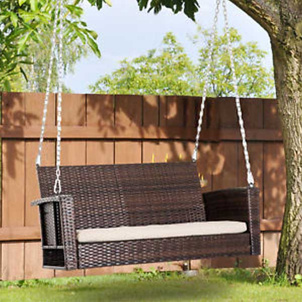 Outdoor Wicker Two Seater Swing - Sapphir