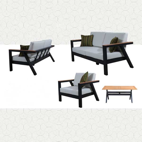 Outdoor Wood & Aluminum - Sofa Set - Violin