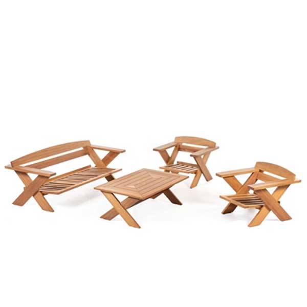 Outdoor Wood - Sofa Set - Cross