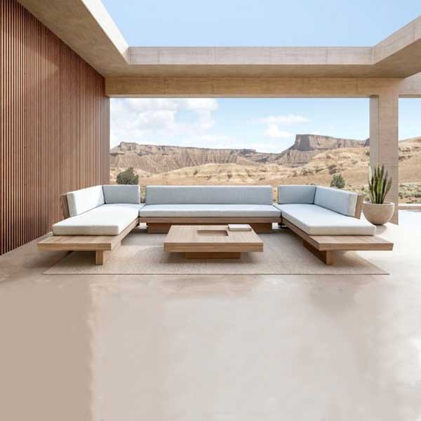 Outdoor Wood - Sofa Set - Elowen