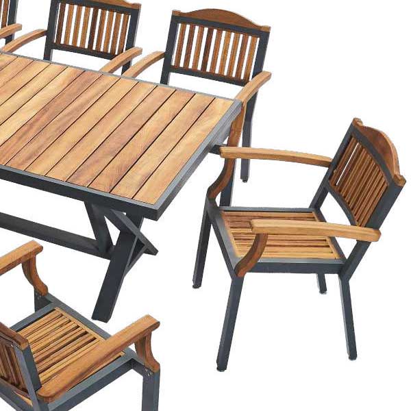 Outdoor Wood & Aluminum - Dining Set - Lebanon